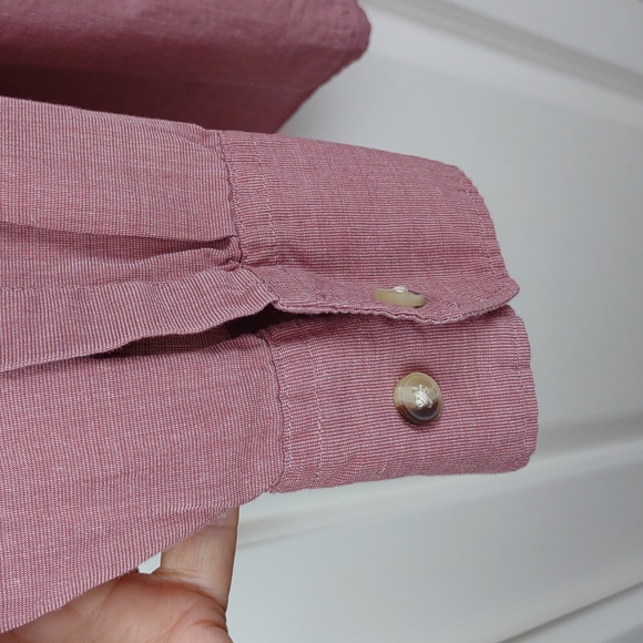 Men's Wrangler All Cotton Red Western BD LS Lightweight Button Pocket Shirt - Picture 6 of 9